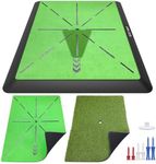 Jspotib Golf Mat Artificial Turf | Golf Mats Practice Indoor & Outdoor | Golf Training/Hitting/Chipping Mat for Swing Path Feedback | Golf Gifts for Men with 3 Replaceable Golf Mat 16"x12"