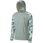 Bassdash Men’s UPF 50 Performance Fishing Shirt Cooling Hoodie Camo Long Sleeve FS17M