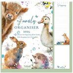 2025 Family Organiser Month to View Calendar, Hanging Memo Pad with Shopping List, Notepad, Five Columns for Organising Family Planner (Design No. 3)
