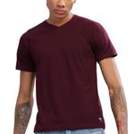 InVoque Original Branded V-Neck Boys T-Shirt Short Sleeves. 100% Cotton Rich Ultra Soft Comfortable Stylish Tshirt Slim Fit Durable Double Stitch Plain Solid Color (Large (L), Wine (Maroon))