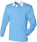 Front Row Long Sleeve Classic Rugby Shirt, 14 Colours, Small to - Red/White - XL