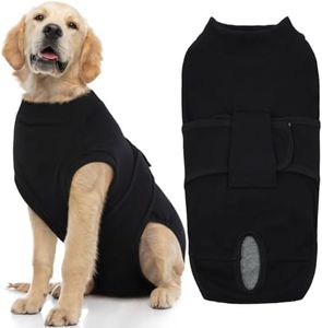 FUAMEY Dog Recovery Suit Male,Dogs Surgery Neuter Suits Puppy Spay Shirts for Female Protect Dog's Skin Anti Licking Abdominal Wounds Doggie Onesie Pet Bodysuit Alternative to Cone Black XXL