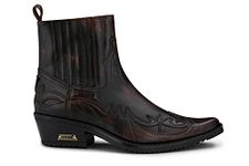 Mens Leather Cowboy Riding Ankle Boots Black Brown Cuban Dancing Biker Winklepickers Western 43