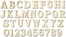 Juvale 144 Pieces Small Wooden Alphabet Letters and Numbers for DIY Crafts, 1-Inch ABCs for Home Decor (4 Sets)