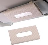 SARTE Tissue Paper Holder for car Sun Visor Napkin Holder Universal Tissue Holder for Travel, Home, Office Napkin/Mask Holder Luxury PU Leather Back Seat Tissue Holder for Car (Beige)