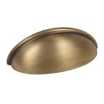 Cosmas 783BAB Brushed Antique Brass Cabinet Knobs, Cupboard Handle, Bin Cup Drawer Cup Pull - 3'' Hole Centers - 25 Pack