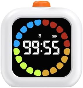 EooCoo Minuteur Visuel Numérique Rechargeable de 99 Minutes, 3 Modes, écran LCD Coloré Rétroéclairé, Compte à Rebours, Outil de Gestion du Temps pour la Cuisine, L'école, le Bureau - Blanc