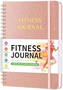 Fitness Journal Workout Journal for Women & Men, Hard Cover Leather Fitness Planner, Workout Log Book With Gym Goals, Calendar, Progress Tracker, A5-5.7" x 8.3" - Rose Gold