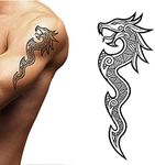 Tatodays 2x Temporary tattoo viking dragon arm back body art stickers nordic celtic tribal middle ages medieval full adults men women arm leg sleeves fancy dress cosplay