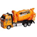 SHIPEASE Die Cast Alloy Cement Mixture Construction Truck Toys for Kids Boys Girls Friction Powered Concrete Mixer Truck Vehicle Toy Birthday Gift (Multicolor)