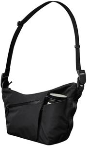 ALPAKA Flow Satchel 4L - Premium EDC Crossbody Bag, Key Tether, Expandable Bottle Pocket Sling Bags, Luggage Pass-Through, Weatherproof Fabric Black Axoflux 210D