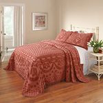 BrylaneHome Georgia Chenille Bedspread - Queen, Coral