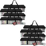 Evelots CD Storage Bags (8 Pack) Clear PVC Plastic Media Carrying Case with Zipper - Holds 800 CDs Total - Strong Handles - Protects CDs, Video Games, Music from Dirt & Moisture