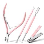 Makartt Cuticle Cutter with Pusher and Nipper - Cuticle Remover Tool Set, Professional Stainless Steel Trimmer Clipper for Fingernails and Toenails Manicure Pedicure Tool