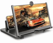12 Inch Mobile Phone Screen Magnifier Metal Body | Folding Stand Holder 3D Screen Enlarger | Portable Anti Radiation Phone Video Movie Amplifier | Universal Smartphone Screen Magnifier