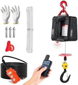 NEWTRY 3 en 1 Palan électrique 1500W, 500KG treuil électrique portable, interrupteur de fin de course infrarouge amélioré, levage vertical et horizontal