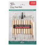 Mont Marte Clay Tool Set Signature 11pc, Clay Sculpting Tools Set, Birch Wood and Stainless Steel Double-Ended Clay Tool Kit, Carve, Cut, Smooth, Clay All Types of Clay