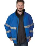 Charles River Apparel Men's Signal Hi-Vis Waterproof Jacket, Royal, XXX-Large