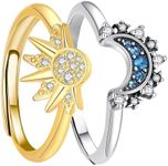 Sun and Moon Ring Set Stackable Rin