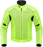Burjosy Mesh Motorcycle Jacket for Men, Summer Motorbike Biker Jacket, Reflective Lightweight Breathable Riding Jacket Protective Gear Armored