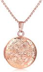 YOUFENG Locket Necklace that Holds Pictures Flower Lockets Pendant Necklaces 18K Gold Plated Gifts Jewelry, Stainless Steel, Cubic Zirconia