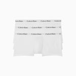 Calvin Klein Men's 3-Pack Cotton Stretch Low Rise Trunk, White, Medium