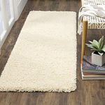 imsid Polyester Anti Slip Shaggy Fluffy Fur Rugs and Offices, Kitchens, Bedroom, Living Room and Cabins (1.5x4 feet, Ivory)