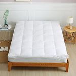 Duck Feather & Down Mattress Topper Extra Deep Fitted Corners Piped Edges - Thick 7 cm Box Stitched Quilted Mattress Protector Enhancer (4FT Small Double Bed Size 120 cm x 190 cm x 7 cm Thickness)