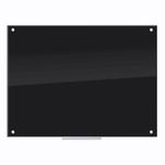 U Brands Glass Dry Erase Board, 47 x 35 Inches, Black Surface, Frameless