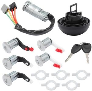 MangWany Kit de interruptor de cilindro de inicio, cerradura de dirección, tapa de depósito, puerta lateral trasera delantera compatible con MASTER 2 MOVANO 7701471591 7701471592