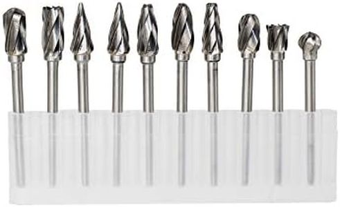 YUFUTOL 1/8 inch Carbide Burr Set - 10pcs Aluma Cut Carbide Rotary Burrs for Aluminum 3mm Shank Fits Die Grinder Drill for Woodworking,Drilling, Aluminum Craving,Engraving, Polishing