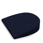 Cherilo C Shaped Elevated Wedge Pillow for Baby Crib & Mattress, Helps to Elevate Baby for Acid Reflux, Colic, GERD, Heat Burn & Vomiting | 15" x 12" x 3" | - with Removable Velvet Cover - Navy Blue