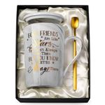 Best Friend Birthday Gifts for Women - Good Friends Are Like Stars Mug - Friendship Gifts for Women - Funny Gift Idea for Best Friend, BFF, Bestie, Sister, Women - Ceramic Marble Coffee Mug 14 Oz Grey