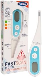 Medescan FastScan Digital Thermometer for Baby, Children & Adults – Accurate 8s Body Temperature Readings for Oral, Armpit & Rectal Use – Fever Alert & Memory Function