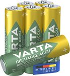 VARTA Recharge Recycled Battery (Rechargeable, Ready-to-Use Pre-Charged AA Mignon NI-MH Battery (2100 mAh), Made from 11 % Recycled Material, without Memory Effect), Pack of 6