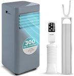 SereneLife Portable Air Conditioner– 8000 BTU AC Unit w/Dehumidifier and Fan, Quiet for Room, Bedroom, Office Indoors- Energy Efficient Cools Up to 300 Sq. Ft, Remote, Window Kit Easy Setup