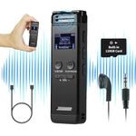 128GB Digital Voice Activated Recorder with Playback, TIMHUANG HD Audio Sound Recording Device for Lectures Meetings, Mini Sound Recorders Dictaphones (Gery)