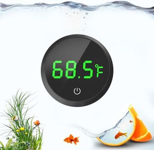 QZQ Fish Tank Thermometer Aquarium Thermometer Wireless Touch Stick Digital Aquarium Thermometer LED Display ±1°F for Monitoring The Fish Tank Aquarium Temperature Accessories (Black)