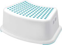 SPICOM Sturdy Step Stool for Bathroom, Practical Non-Slip Toilet Step in White and Green for Kids, Multiuse Booster Step, Toddler Potty Training Max. Weight of 77 lb (Blue/White)