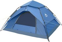 AGLORY 4 Person Instant Pop Up Tent Portable Automatic Tent Waterproof and Windproof with Rainfly for Family Camping, Traveling, Hiking, Picnicing(Blue)