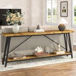 Tribesigns 70.9 Inches Extra Long Sofa Table Behind Couch, Industrial Entry Console Table for Hallway, Entryway & Living Room, Dark Brown