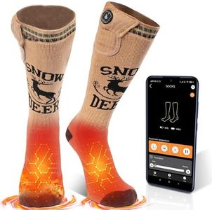 SNOW DEER Hunting Heated Socks with App Control for Men Women, Rechargeable Electric Heating Warm Sock for Motorcycle Hunting Ski Hiking Cold Winter Work Washable