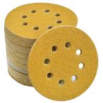 Aiyard 5-Inch 8-Hole Hook and Loop Sanding Discs 60-Grit Random Orbit Sandpaper, 100-Pack