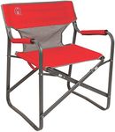 Coleman Outpost Breeze Steel Deck Chair, Portable Folding Chair with Padded Arm Support & Angled Sitting Position for Comfort, Great for Camping, Patio, Tailgating, Sideline Sports, & More