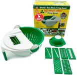 Ultimate Irish Prep Bowl Deluxe - Ronnie Neville’s Original as Seen on TV Salad Preparation and Rinsing Bowl, Vegetable Slicer Salad Maker Kitchen Tools to Shred/Slice/Rinse - Kitchen Tool Salad Bowl