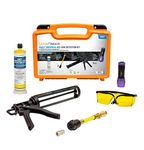 LEAKFINDER LF016 BIGEZ Air Conditioning Refrigerant Leak Detection Kit - 8oz AC Leak Detector Dye, Caulking Gun Injector, UV Light, R134A Hose Coupler, Made in USA