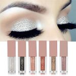 COSLUXE Liquid Glitter Eyeshadow Set, 6 Colors Metallic Glitter Shimmer Smokey Eye Looks Waterproof Long Lasting EyeShadow Makeup Kits (set of A)