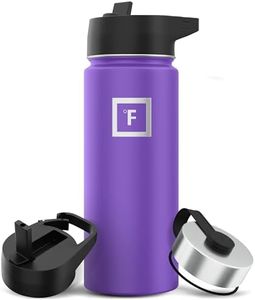 IRON °FLASK Sports Water Bottle - 18 Oz, 3 Lids (Straw Lid), Leak Proof, Vacuum Insulated Stainless Steel, Double Walled, Thermo Mug, Metal Canteen