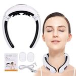 Kahara Electric Neck Massager for Deep Tissue Pain Relief Cervical Vertebra Massager Impulse Treatment Device for Acupoint Magnetic Therapy with 2 Electrode Pads (M1)