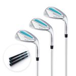T WINSOLOGY Golf Wedges Set, 52/56/60 Degree Wedges Golf Clubs for Men and Women,Sand Wedge,Pitching Wedges for Men Right Hand,Golf Gift. (Silver/Turquoise)